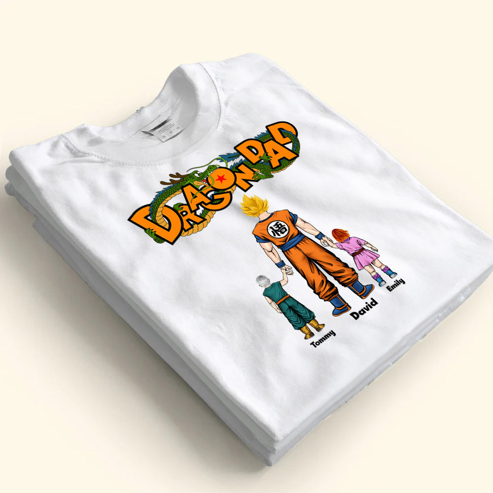 Funny Personalized Dragon Dad T-Shirt Gift for Father's Day Cotton Apparel GradoCreations