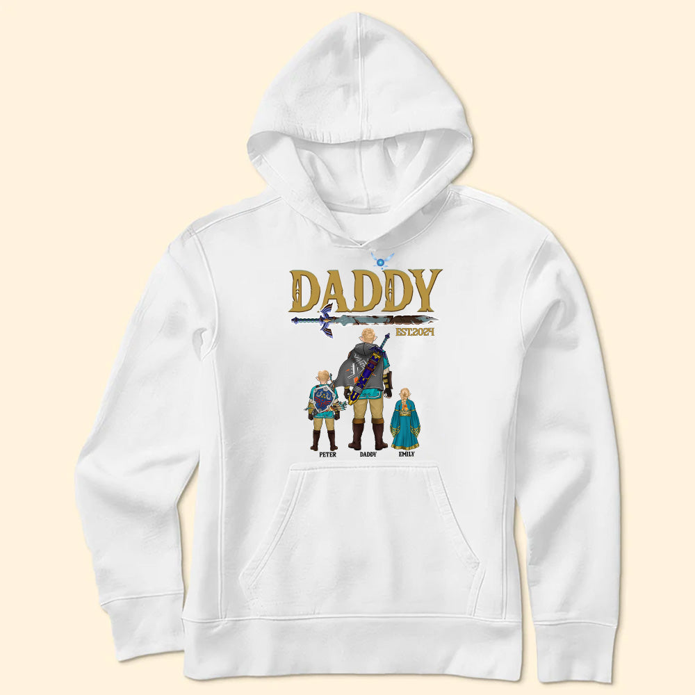 Personalized Zelda Daddy T-Shirt Custom Family Gift for Dad Cotton Apparel GradoCreations