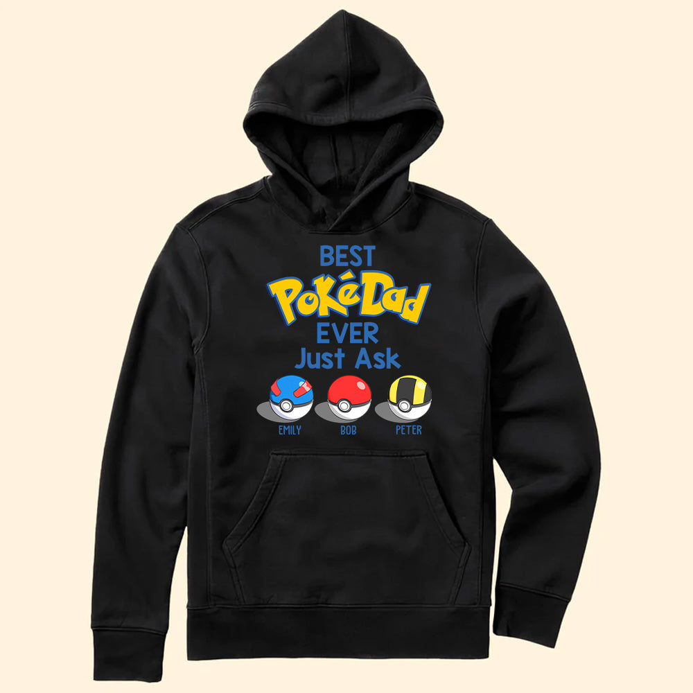 Personalized PokéDad T-Shirt Custom Name Gift for Dad Cotton Apparel GradoCreations