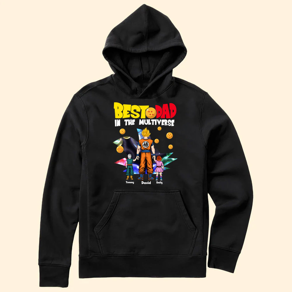 Personalized Best Dad In The Multiverse T-Shirt Gift for Father's Day Cotton Apparel GradoCreations