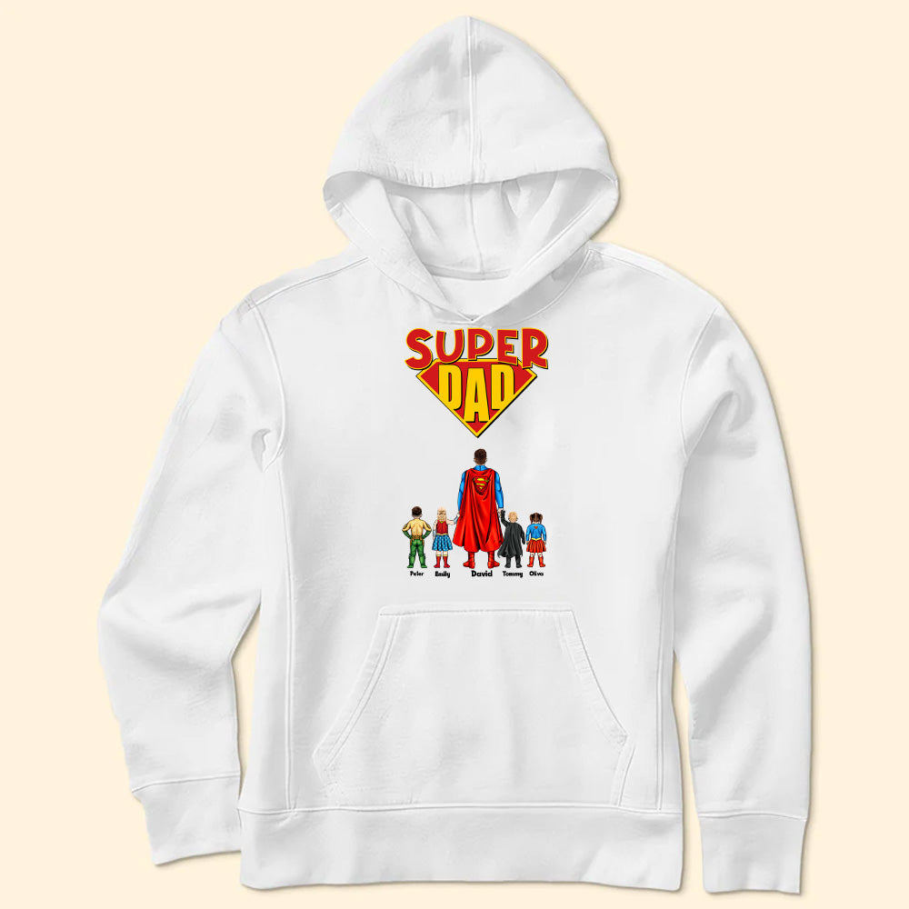 Personalized Super Dad T-Shirt Custom Name Gift for Father's Day Cotton Apparel GradoCreations