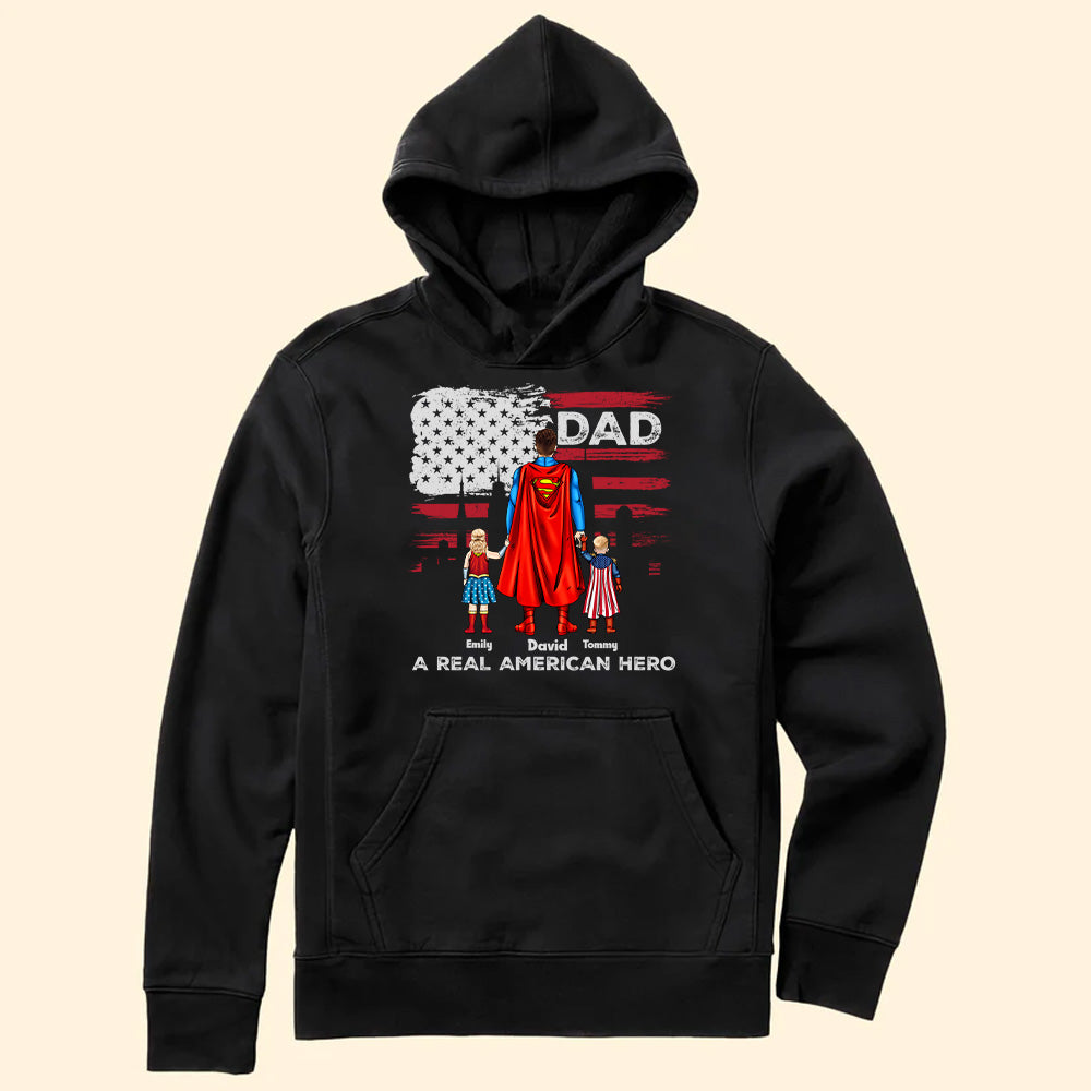 Personalized Super Dad T-Shirt Gift for Father's Day Cotton Apparel Cotton Apparel GradoCreations