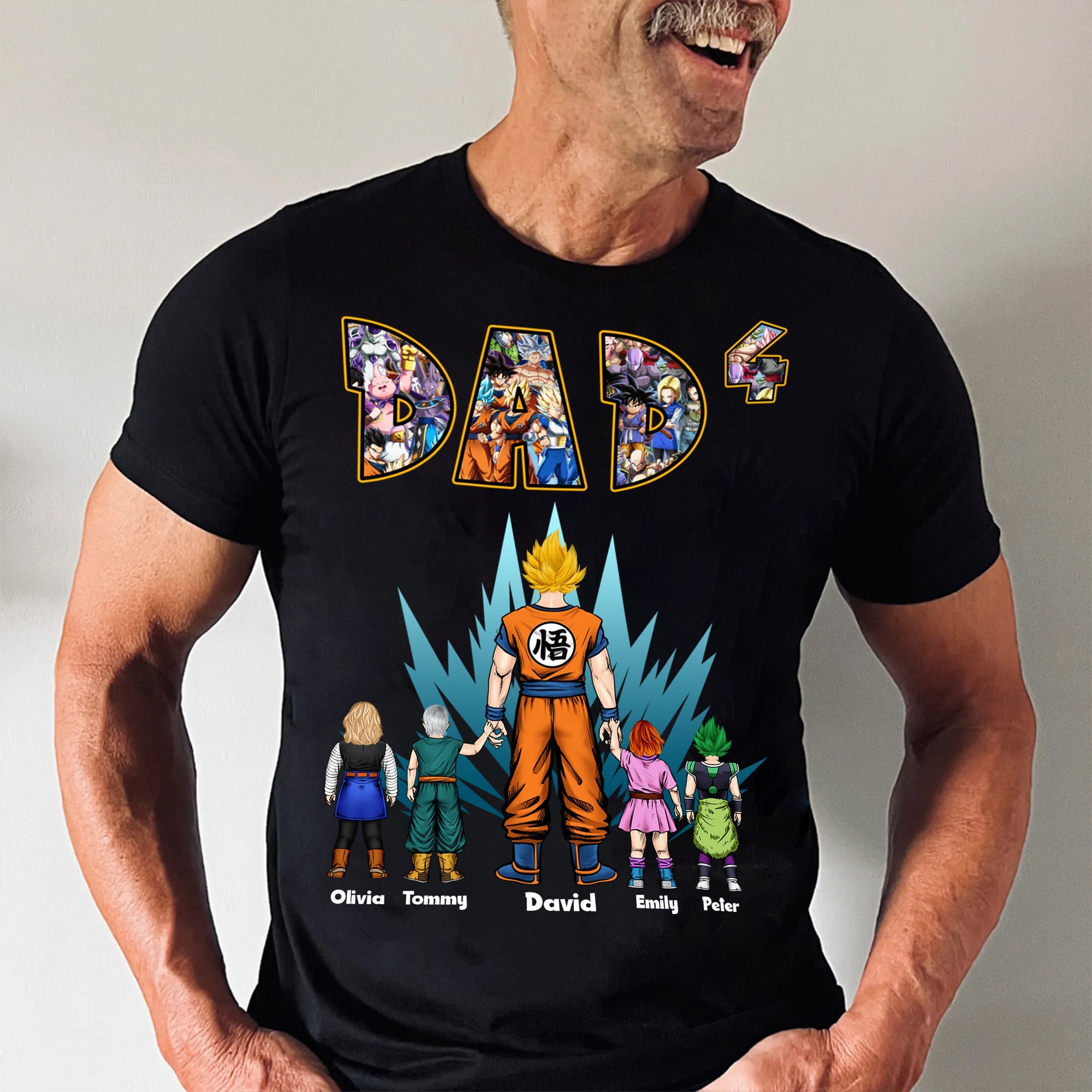 Personalized Dad Hero Shirt with Custom Names for Father's Day Gift Cotton Apparel GradoCreations