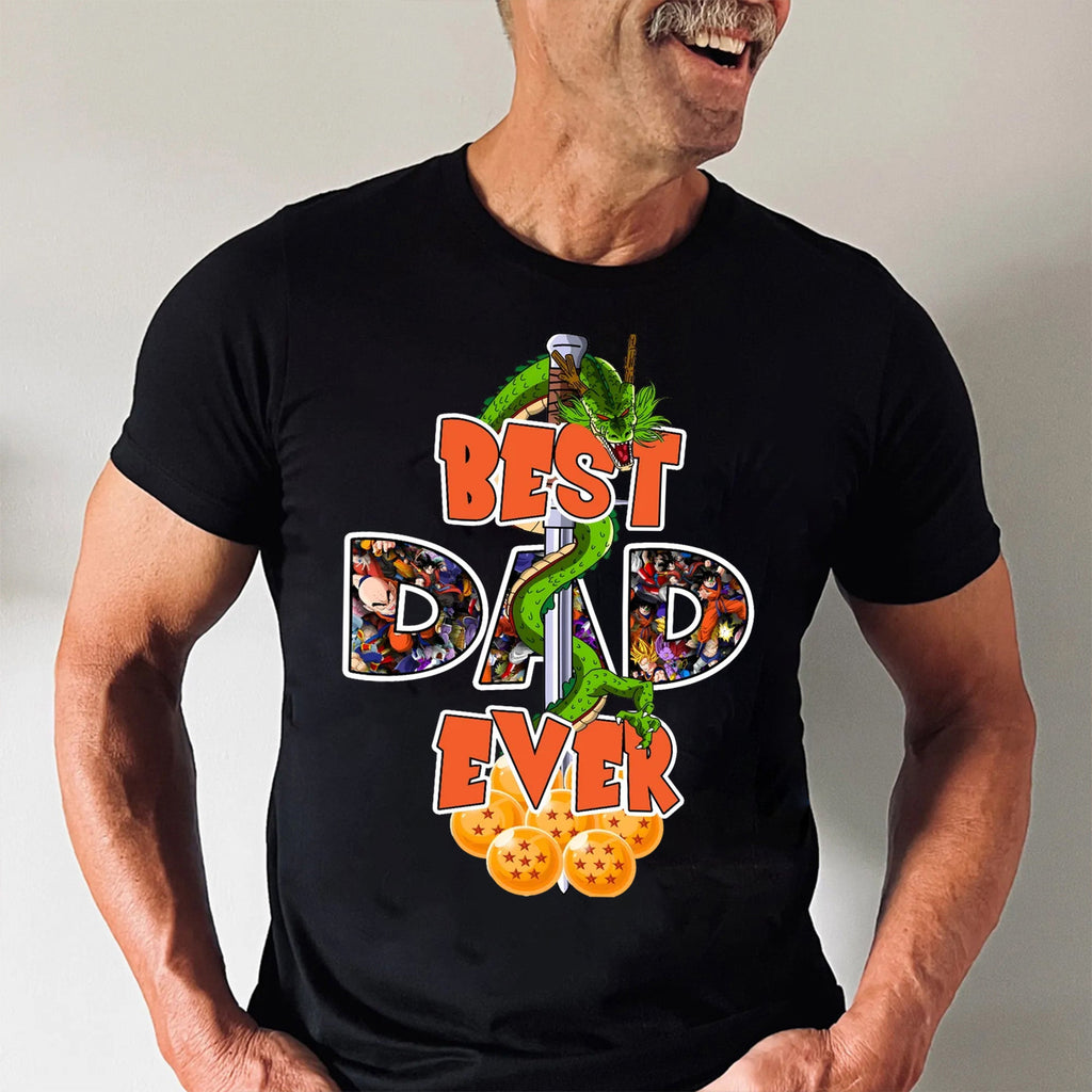 Personalized Super Saiyan Dad T-Shirt Custom Names Gift for Father's Day Cotton Apparel GradoCreations