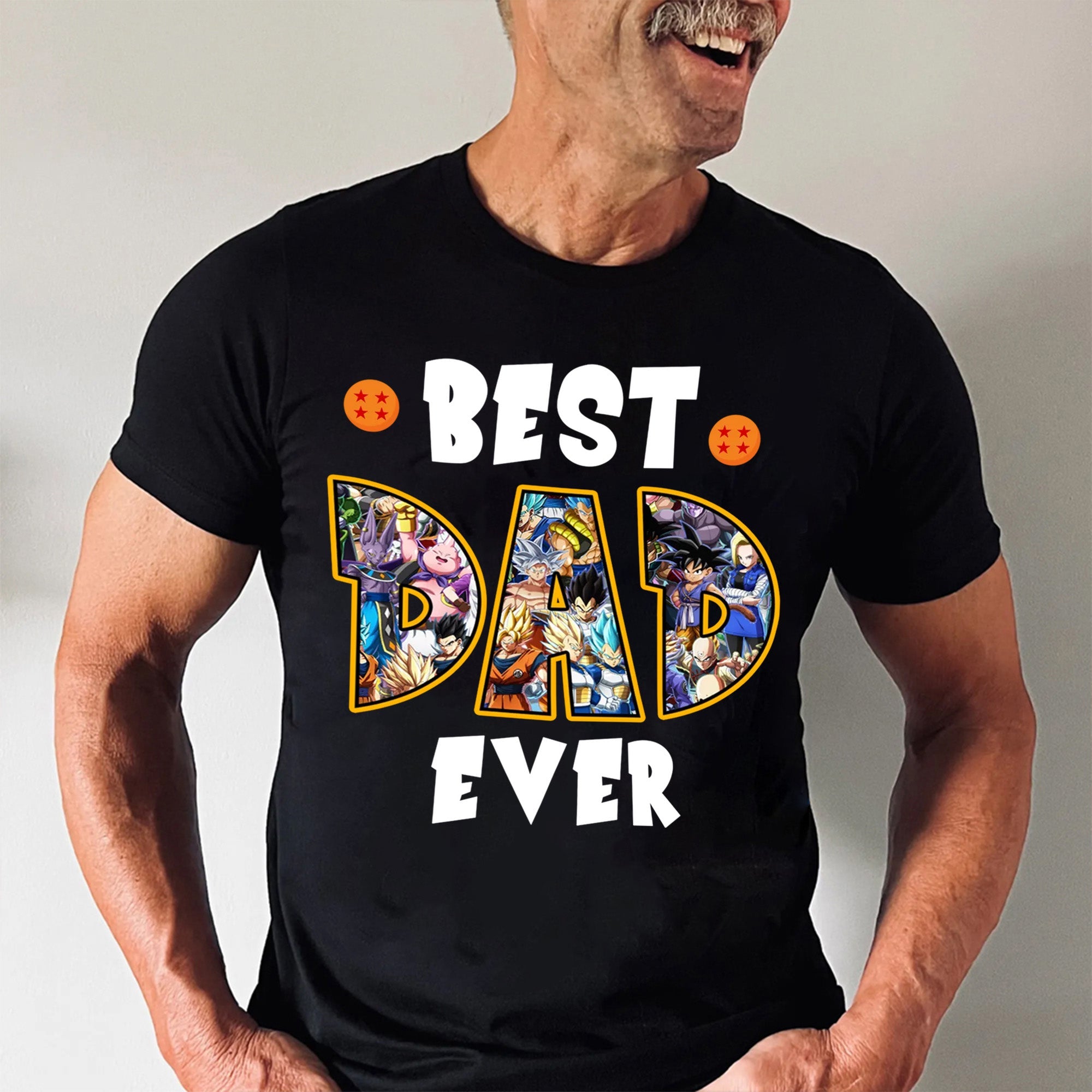Personalized Saiyan Dad Shirt Custom Name Gift for Father's Day Cotton Apparel GradoCreations