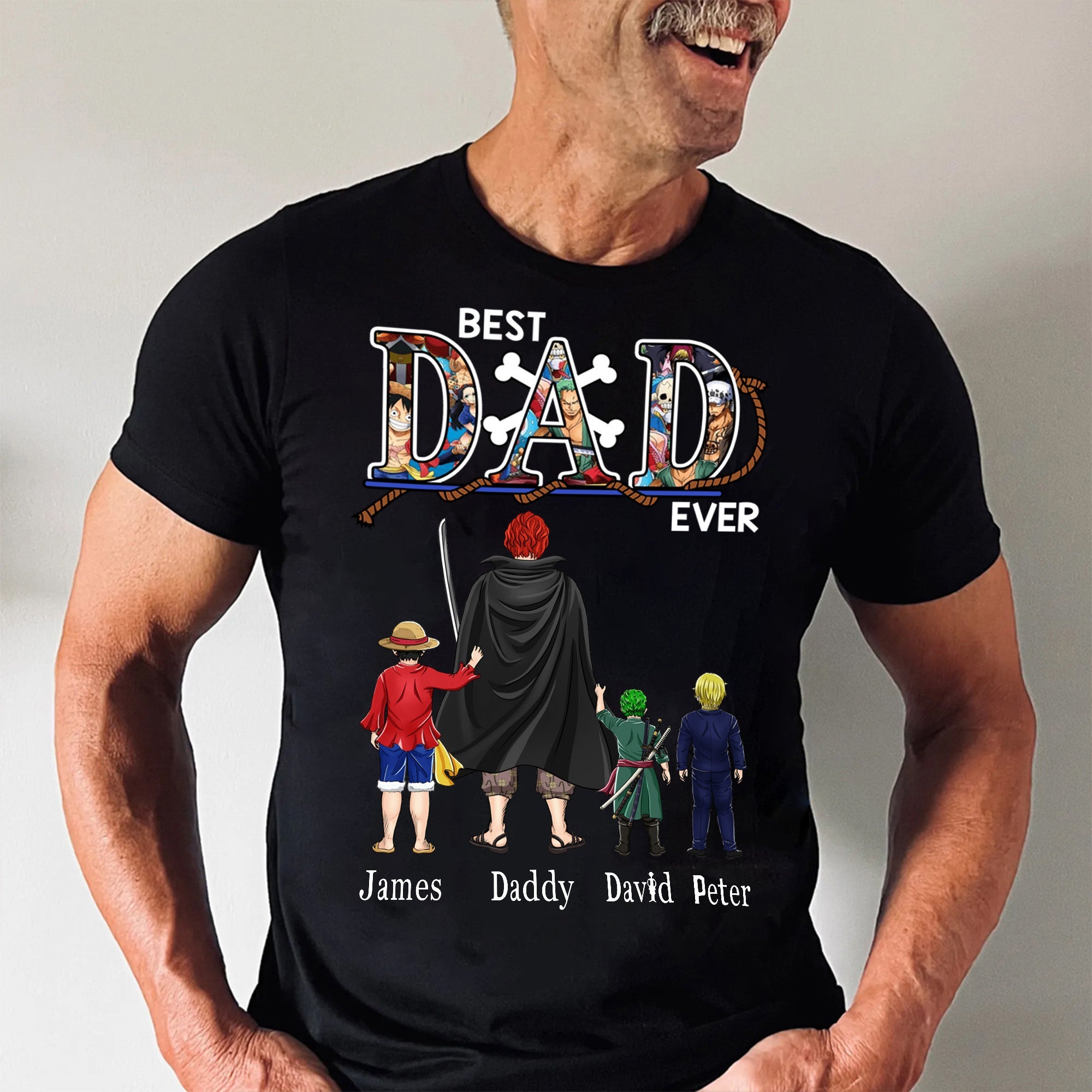 Personalized Pirate Dad Shirt Custom Name Gift for Father's Day Cotton Apparel GradoCreations