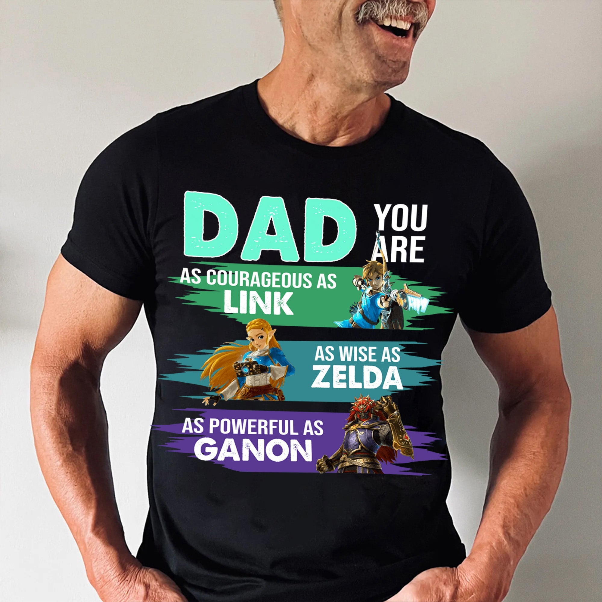 Personalized Dad Shirt As Powerful As Ganon - Father's Day Gift Cotton Apparel GradoCreations