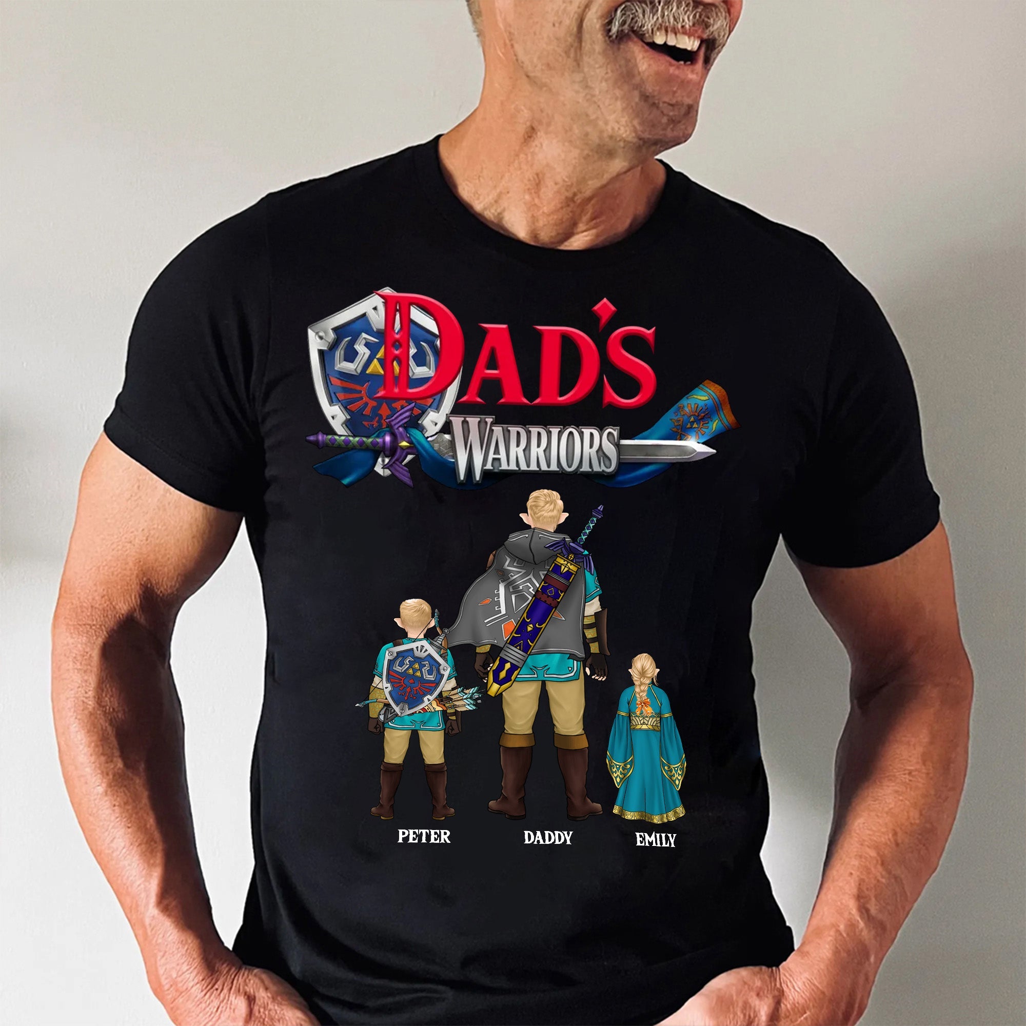 Personalized Gaming Dad Shirt Hyrule Warriors Gift for Father's Day Cotton Apparel GradoCreations