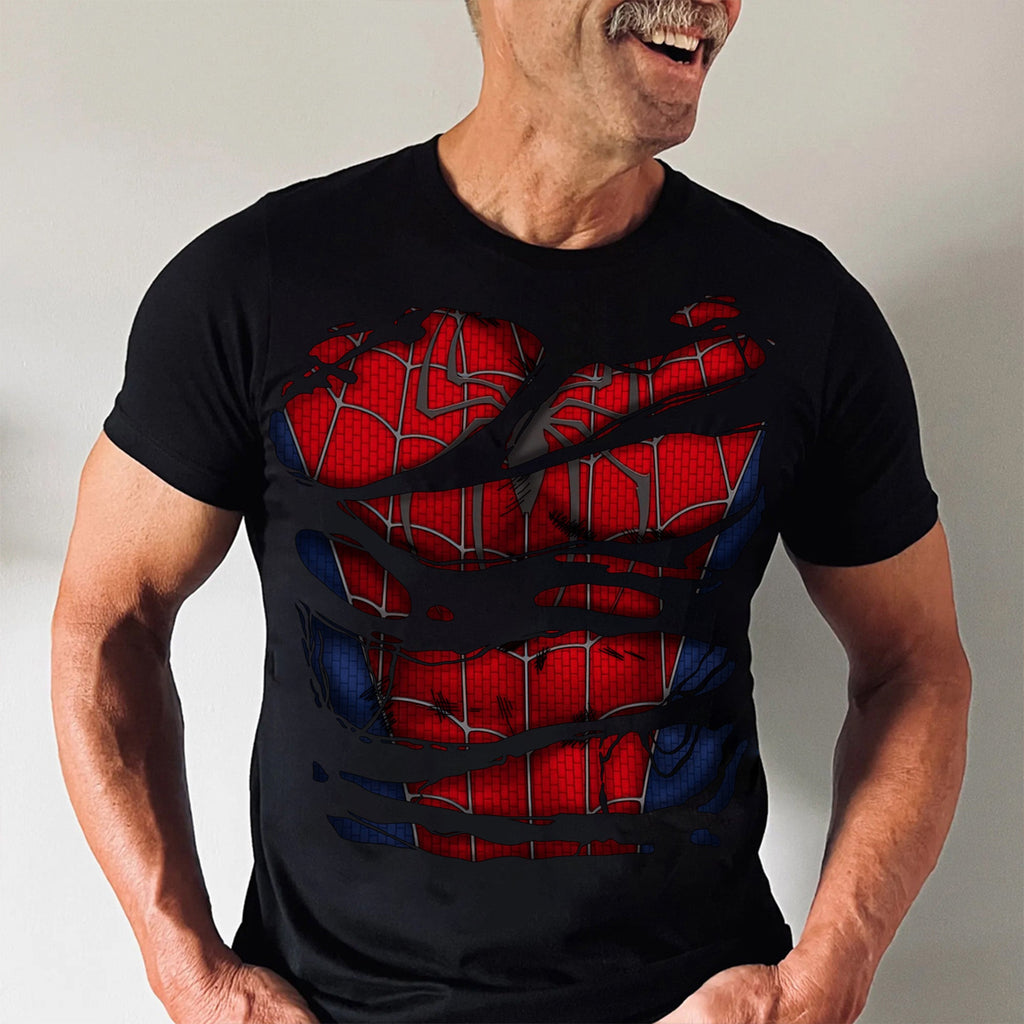 Personalized Superhero Dad Shirt Custom Name Gift for Father's Day Cotton Apparel GradoCreations