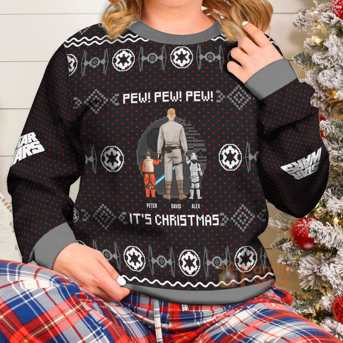 Personalized Star Wars Ugly Sweater for Dad, Grandpa, Christmas Gift