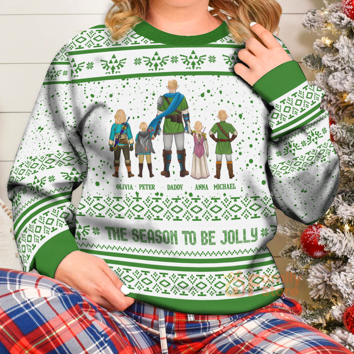 Personalized Ugly Sweater Featuring Zelda Design for Dad, Grandpa, Husband - Holiday Gift