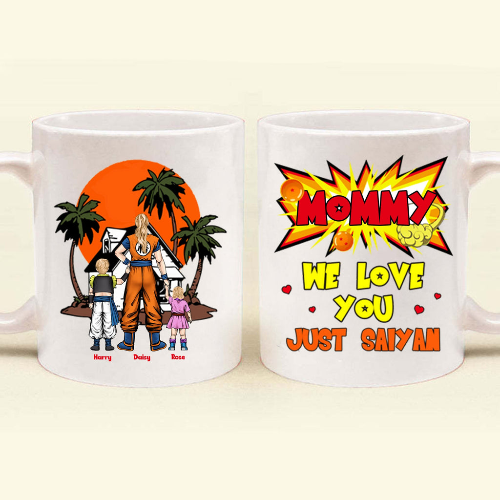 Personalized Saiyan Mom Mug Custom Family Names Gift
