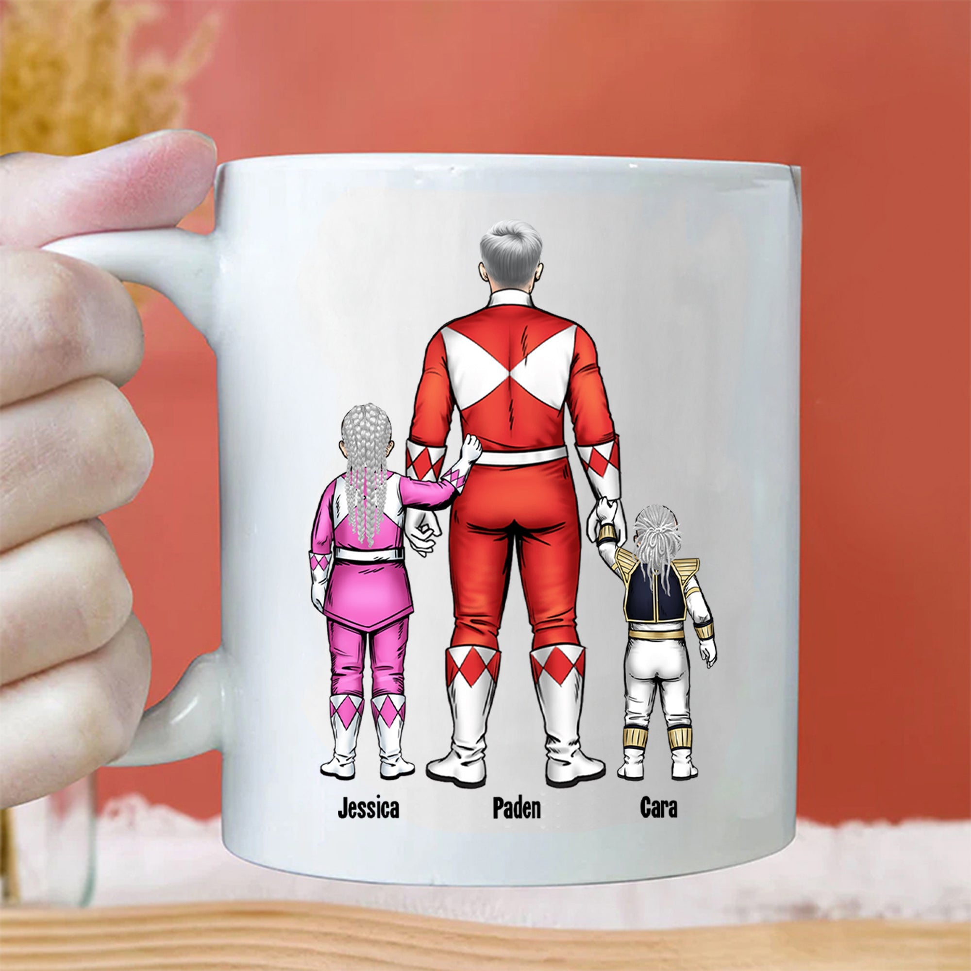 Personalized Superhero Mug Gift for Mom with Custom Names