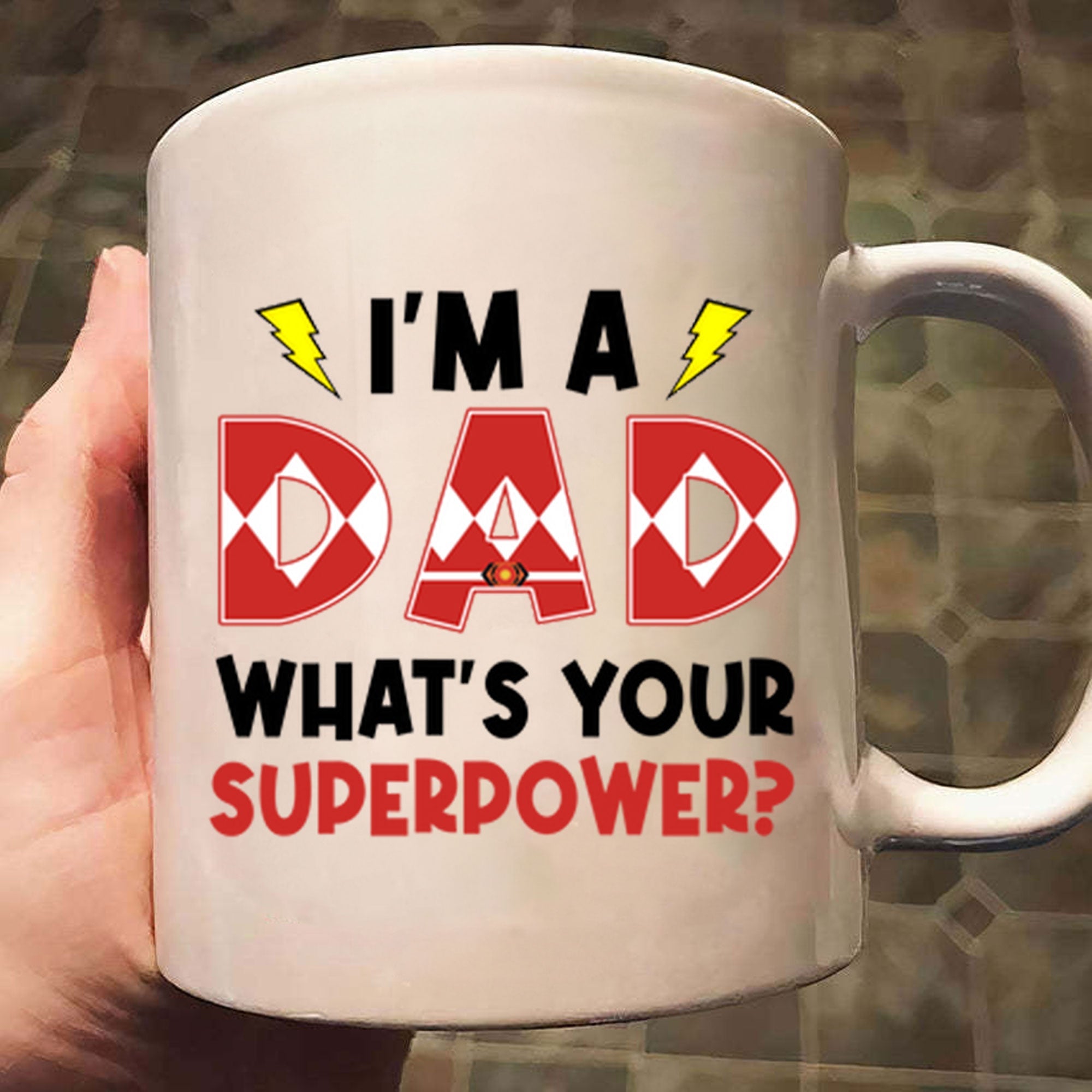 Personalized Super Power Mug Gift for Dad | Custom Name