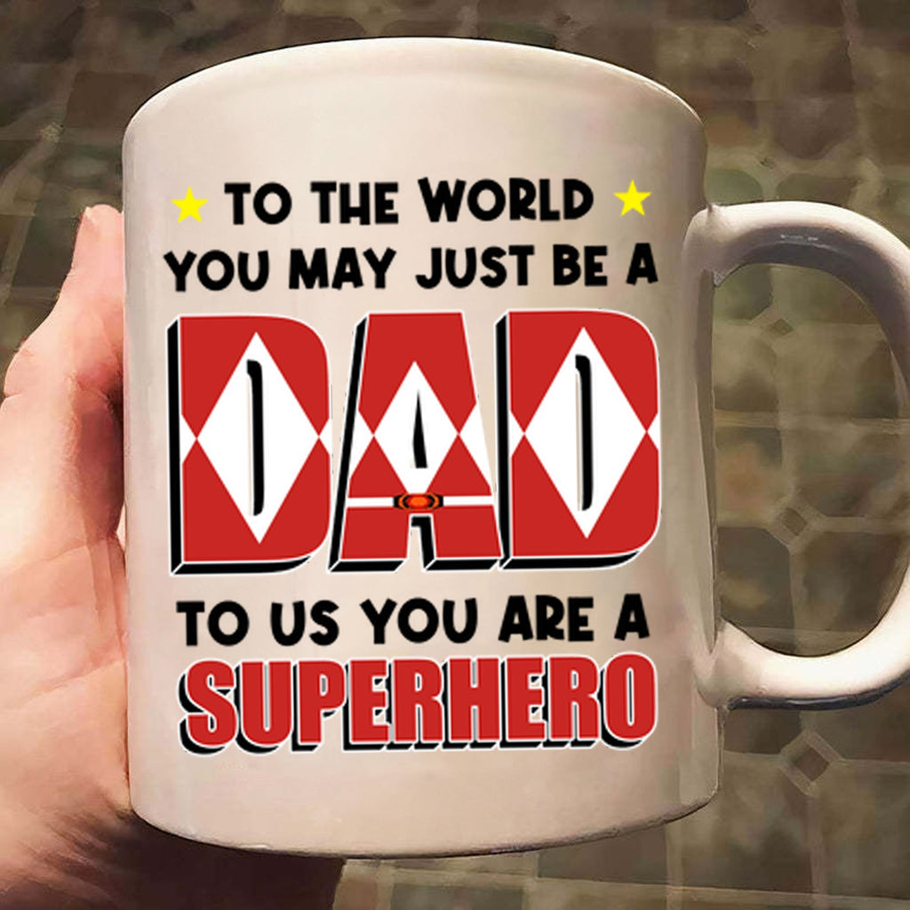 Personalized Ceramic Mug for Dad - Superhero Gift, Family Customization