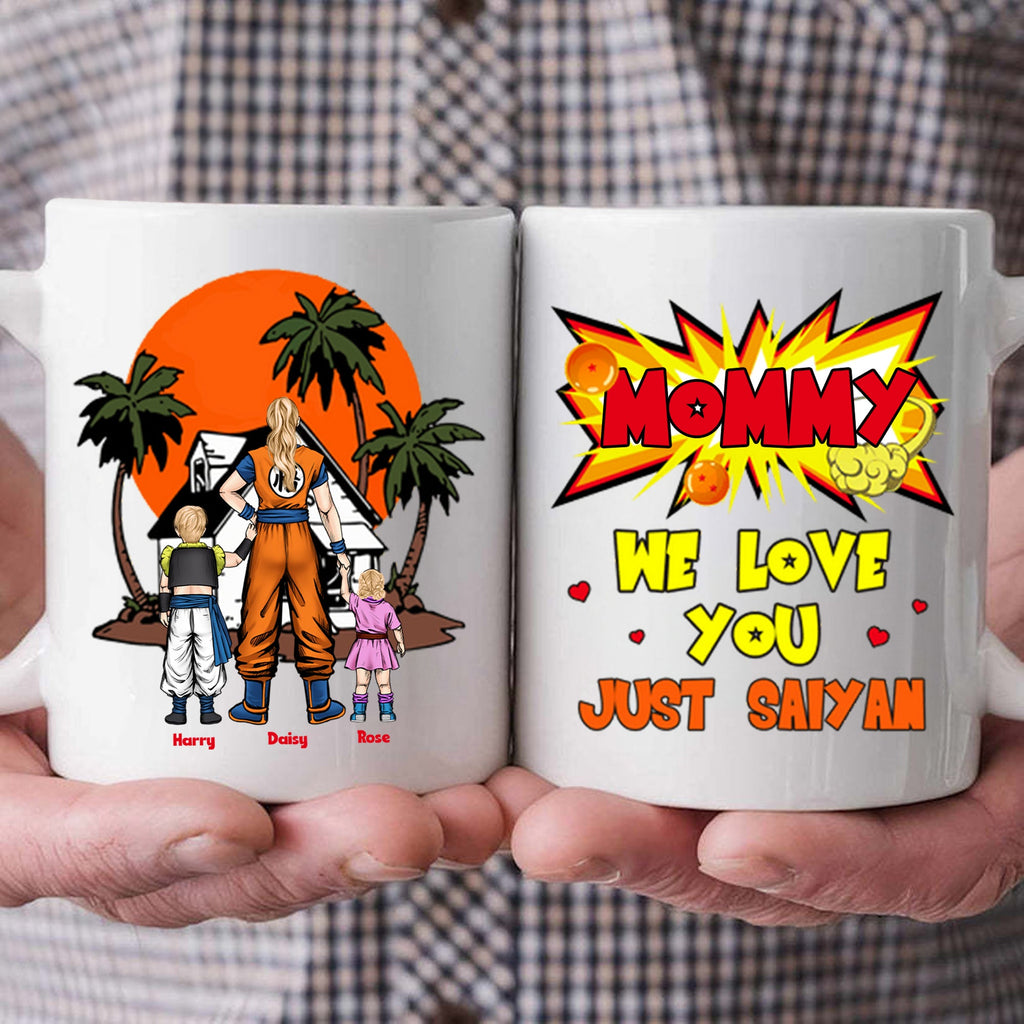 Personalized Saiyan Mom Mug Custom Family Names Gift
