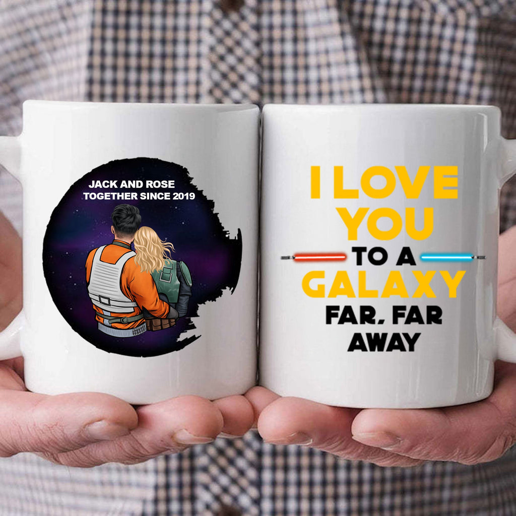 Personalized Star Wars Mug I Love You To A Galaxy Gift for Couple