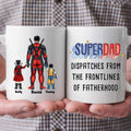 Personalized Super Dad Ceramic Mug Custom Family Names Gift for Dad