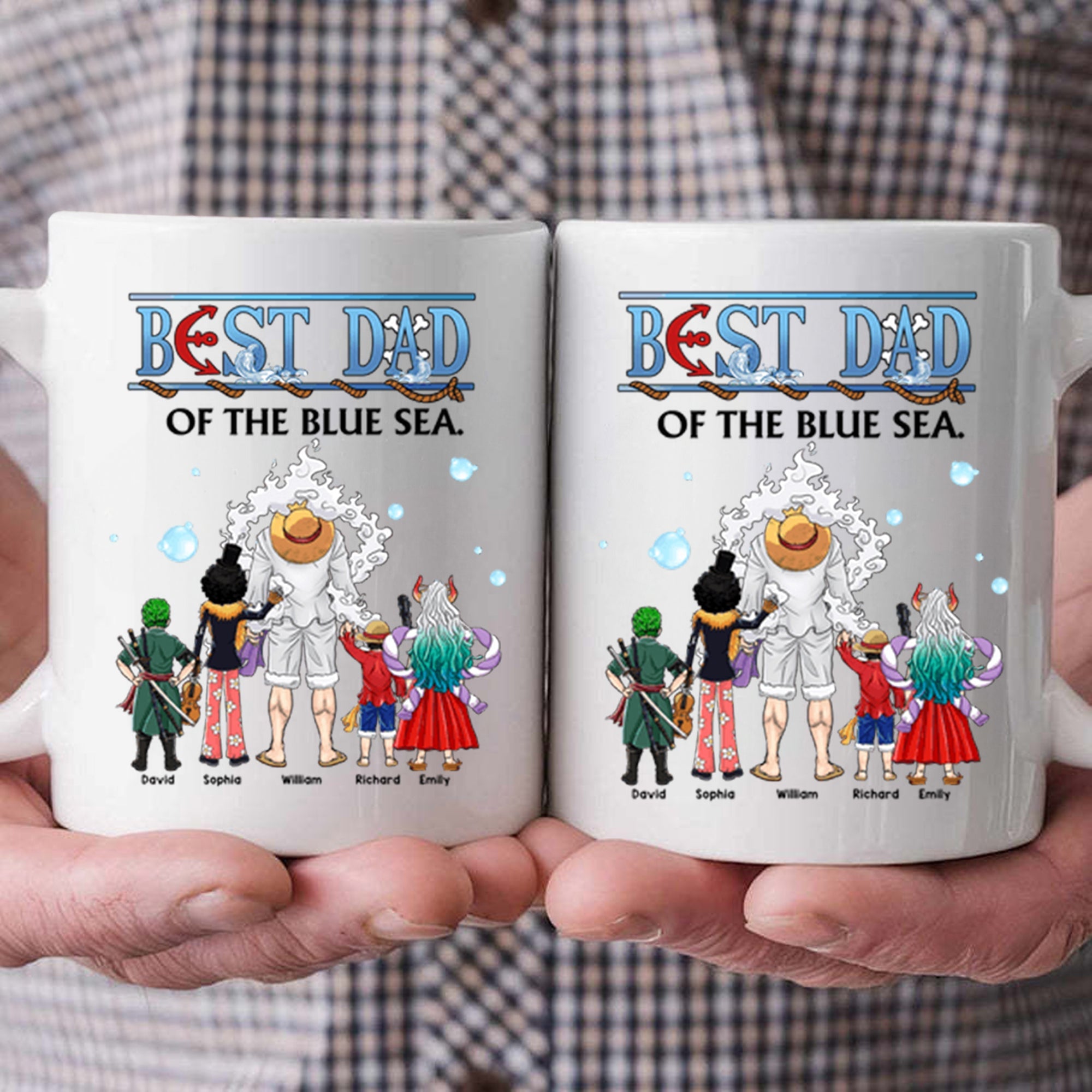 Personalized Ceramic Mug Best Dad of the Blue Sea Gift