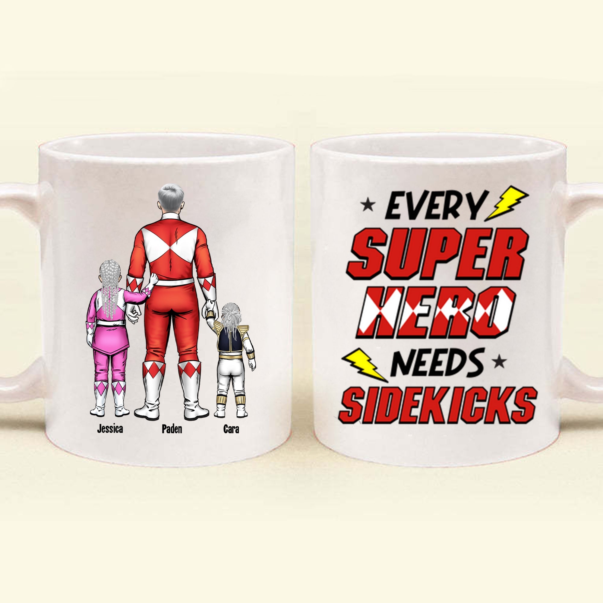 Personalized Superhero Mug Gift for Mom with Custom Names