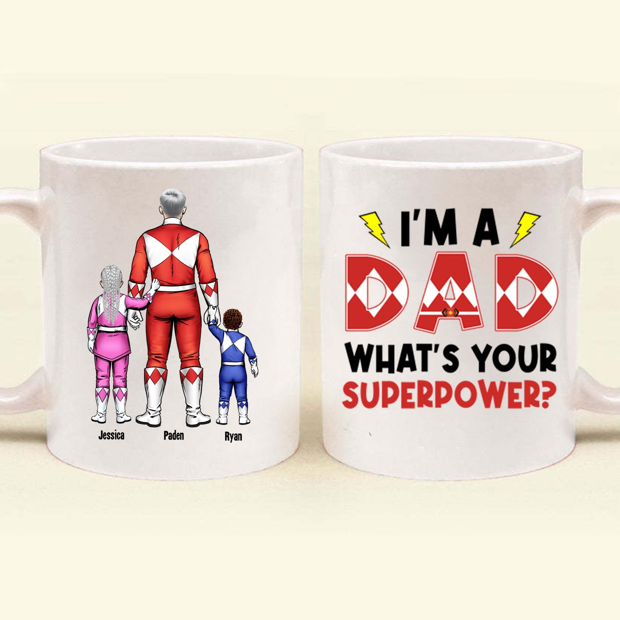 Personalized Super Power Mug Gift for Dad | Custom Name