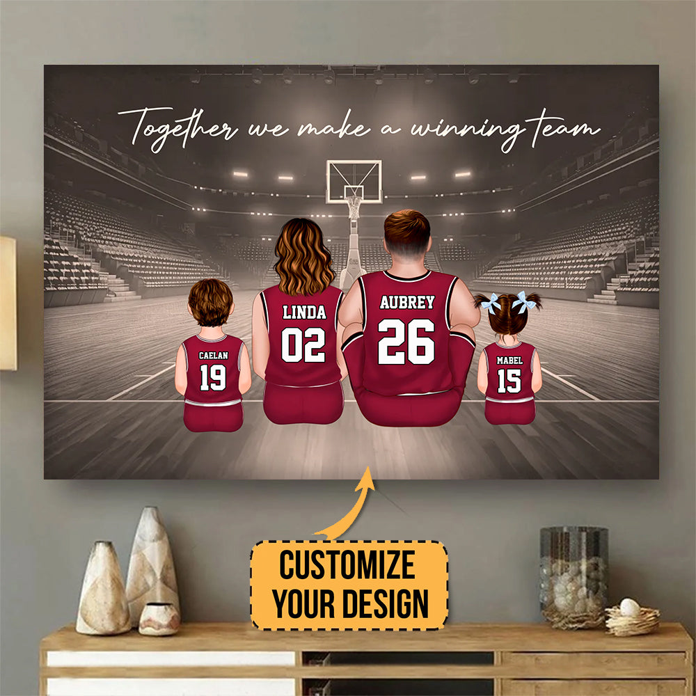 Personalized Basketball Family Canvas Poster Gift for Sports Lovers