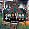 Personalized Horror Halloween Wood Sign with Family Names - Unique Decor