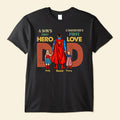 Personalized Superhero Shirt for Dad with Kids' Names Gift Cotton Apparel GradoCreations