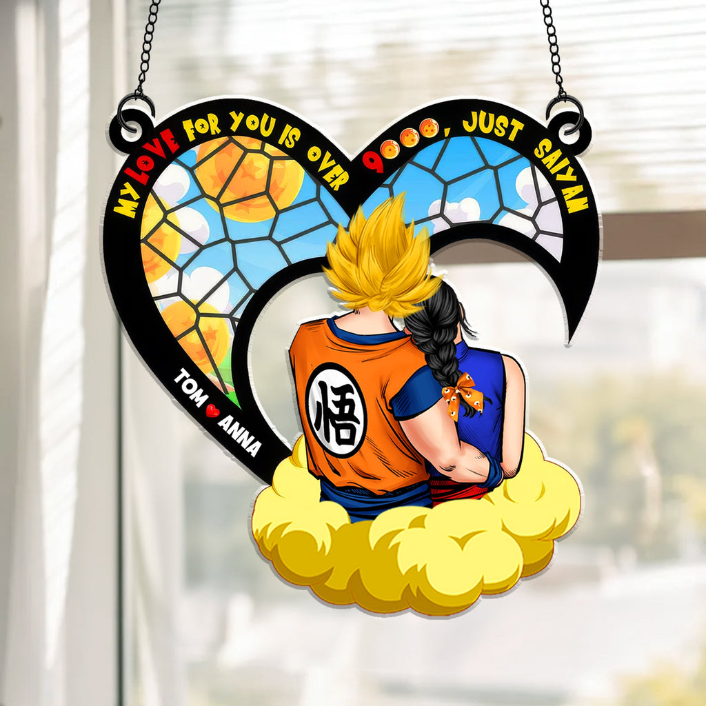 Personalized Dragon Ball Z Suncatcher Ornament Gift for Couples