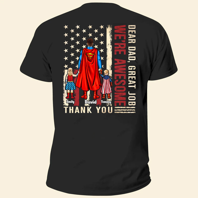 Personalized Superhero Dad T-Shirt Custom Name Gift for Father's Day Cotton Apparel GradoCreations