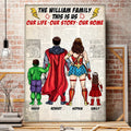 Personalized Superhero Canvas Poster Gift for Dad or Husband Canvas GradoCreations
