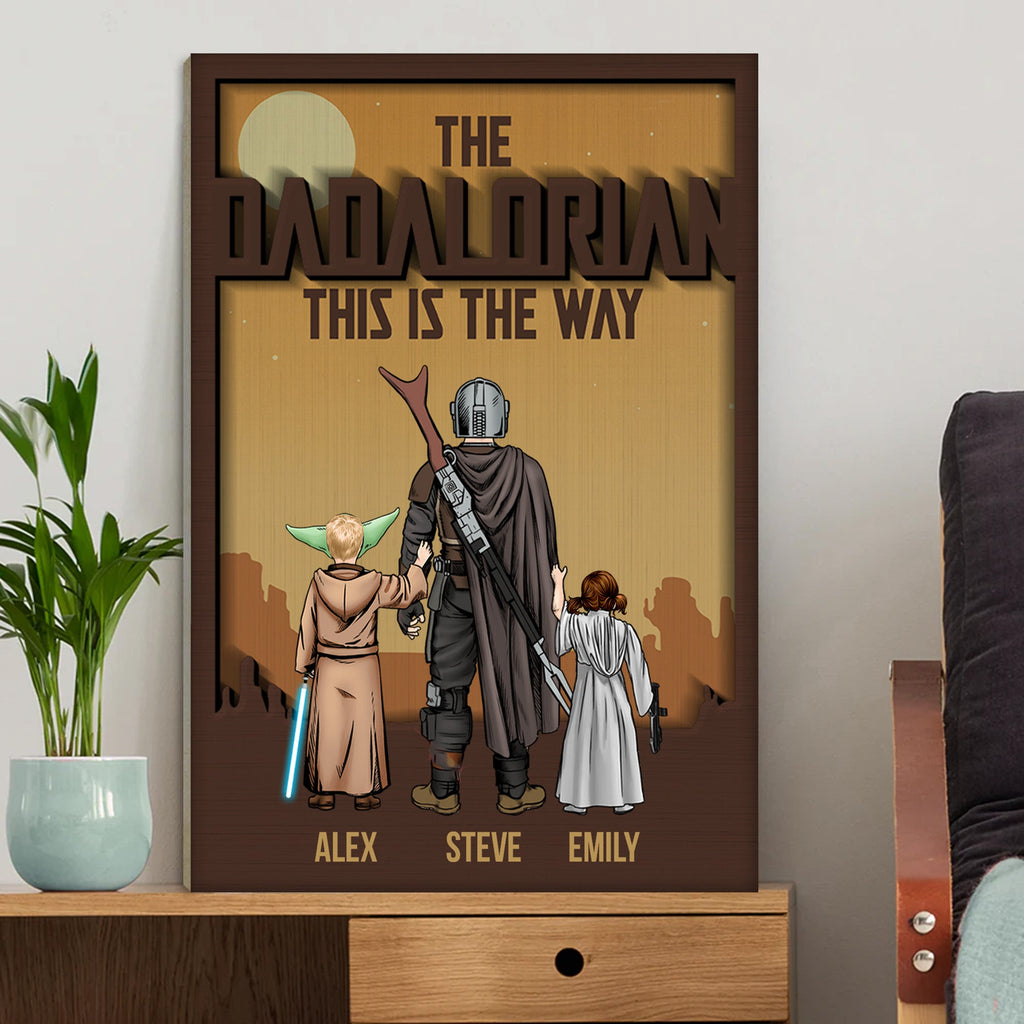 Personalized Dadalorian Canvas Poster Gift for Dad - Unique Father's Day Home Decor