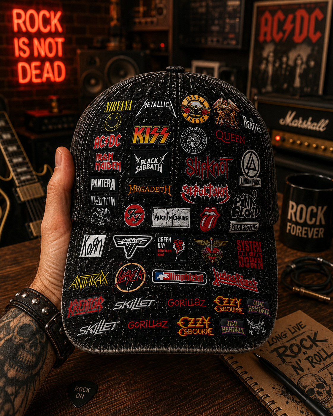 Personalized Classic Rock Legends Edition Cap for Music Lovers GradoCreations