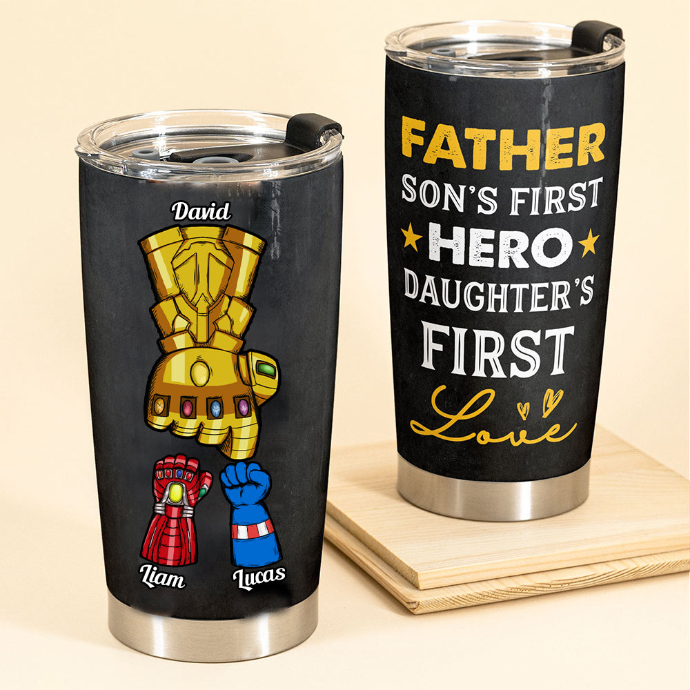 Personalized Stainless Steel Tumbler Super Hero Gift for Dad Tumbler GradoCreations