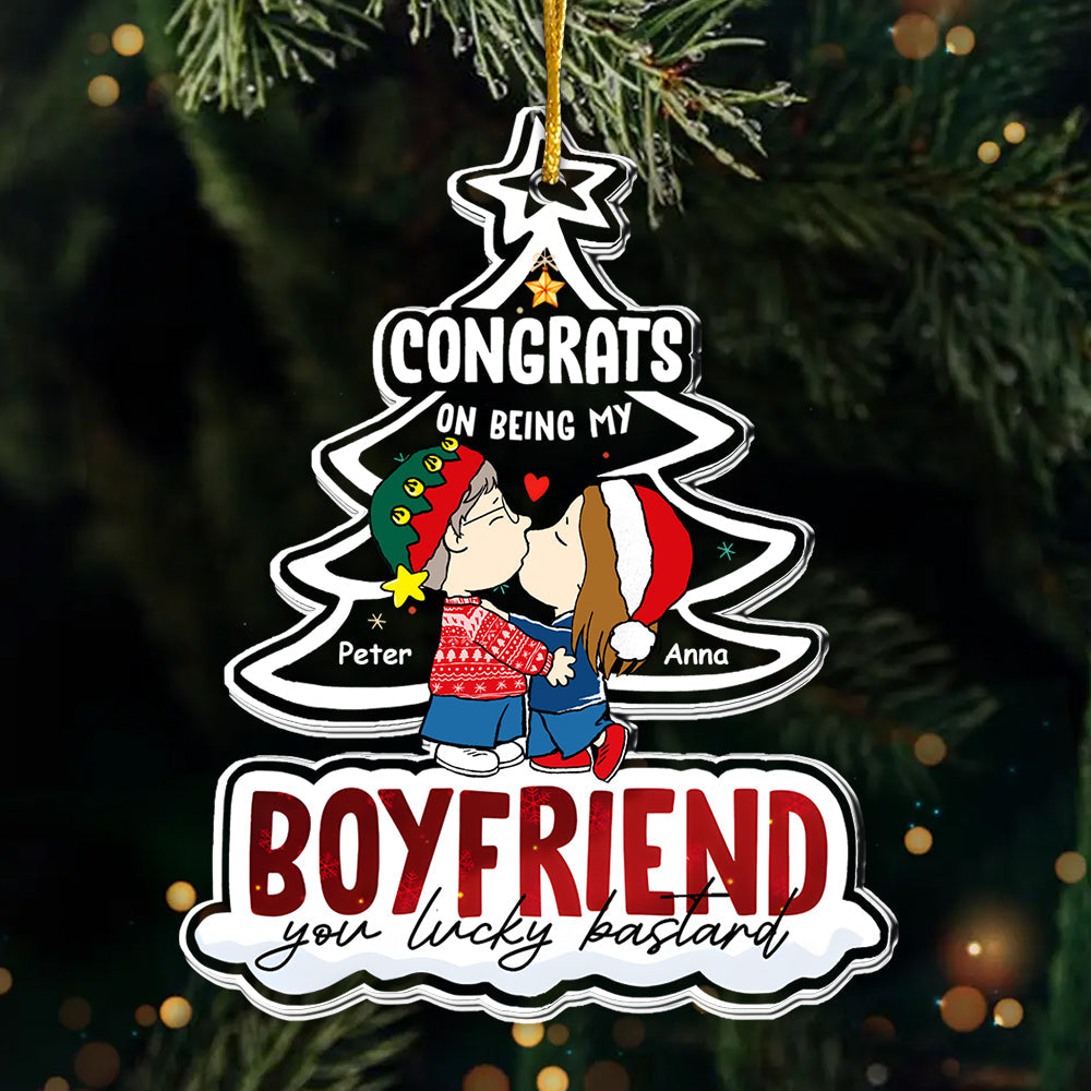 Personalized Acrylic Ornament for Boyfriend Christmas Gift