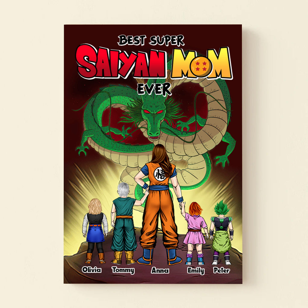 Personalized Saiyan Mom Canvas Poster Gift for Mom