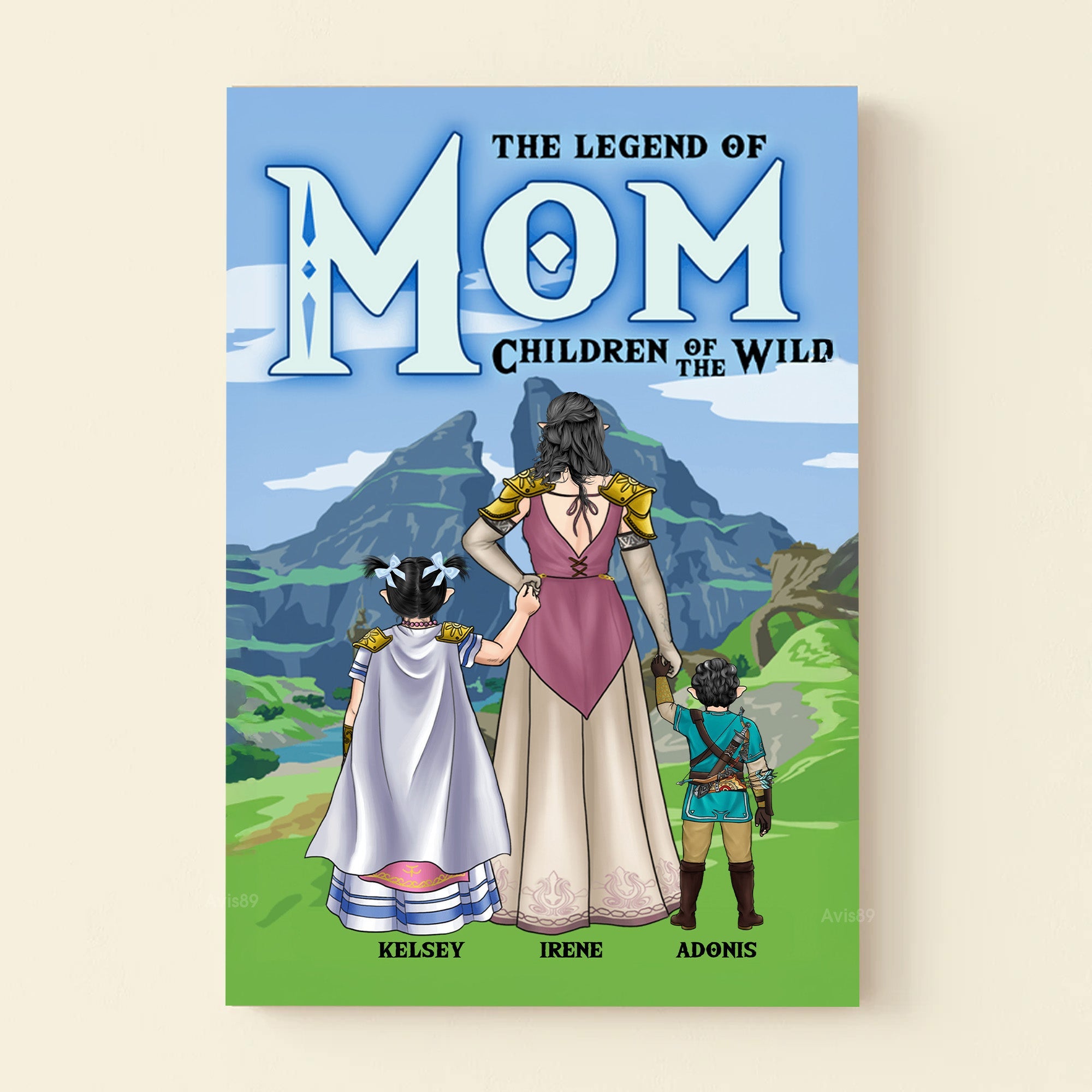 Personalized Canvas Poster for Mom Custom Family Art Gift