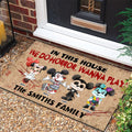 Personalized Horror Doormat Family Name Custom Design for Halloween