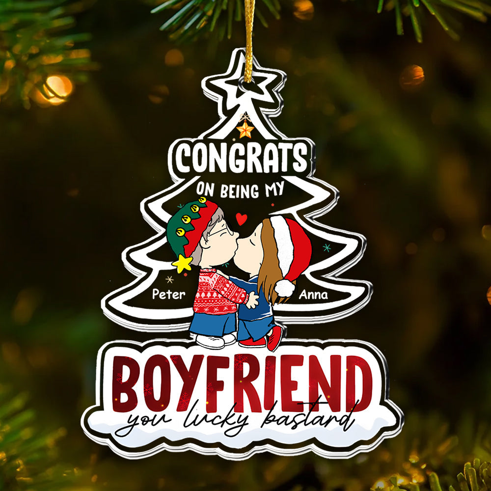 Personalized Acrylic Ornament for Boyfriend Christmas Gift