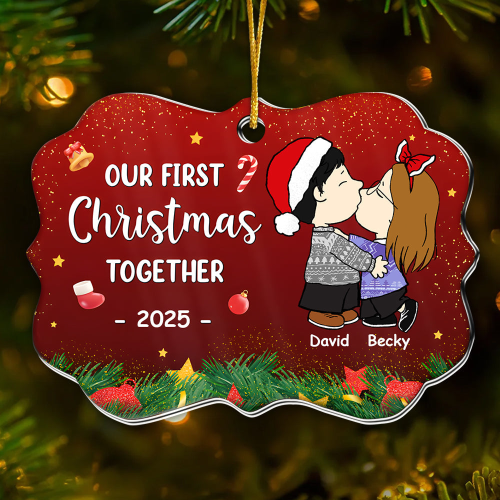 Personalized Acrylic Ornament Our First Christmas Together Gift for Couples