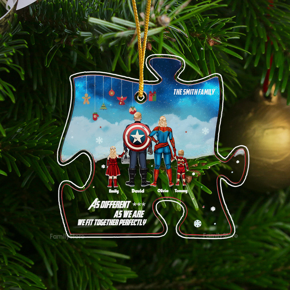 Personalized Family Puzzle Ornament Custom Name Gift