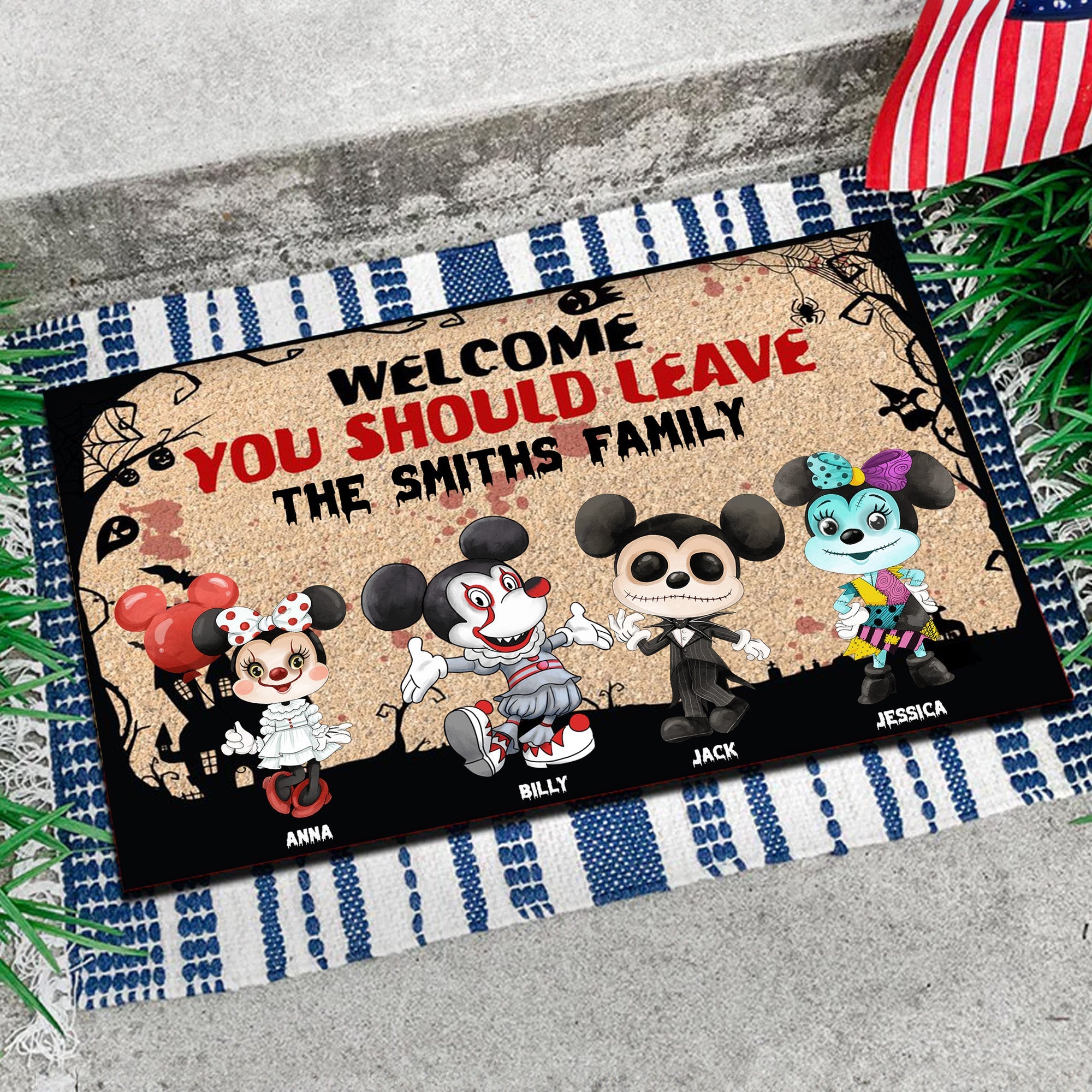 Personalized Funny Welcome Mat with Family Name | Humorous Home Decor Gift