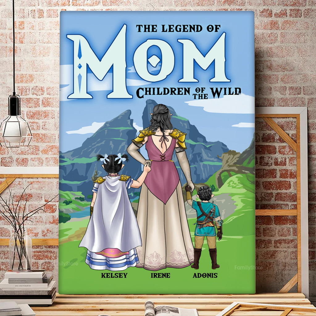 Personalized Canvas Poster for Mom Custom Family Art Gift