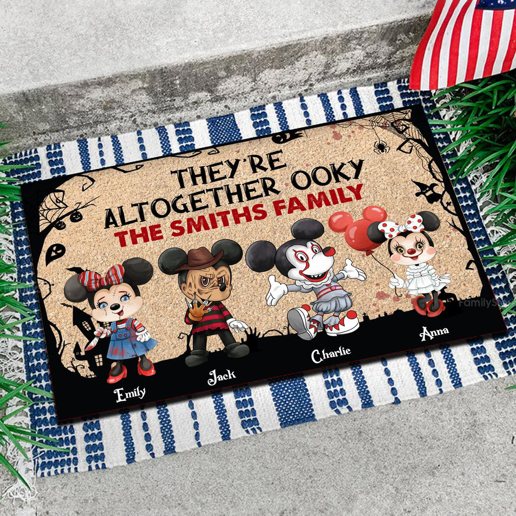 Personalized Halloween Family Doormat Custom Name Home Decor