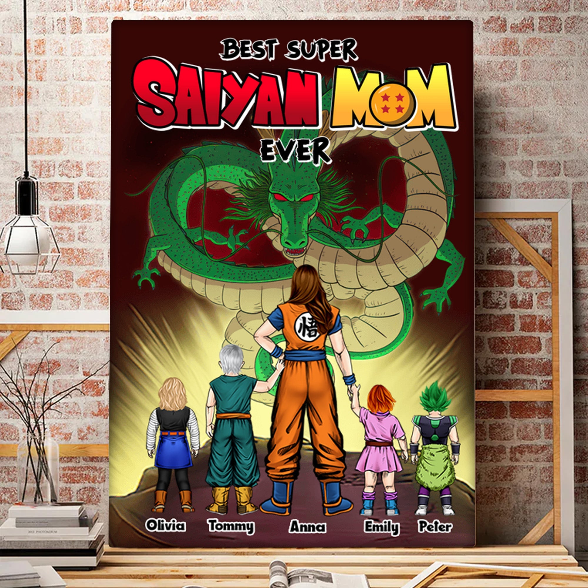 Personalized Saiyan Mom Canvas Poster Gift for Mom