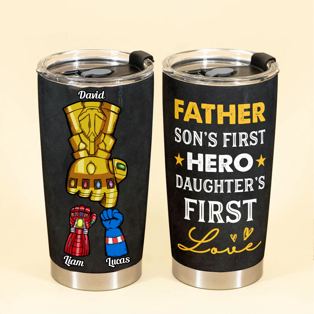 Personalized Stainless Steel Tumbler Super Hero Gift for Dad Tumbler GradoCreations
