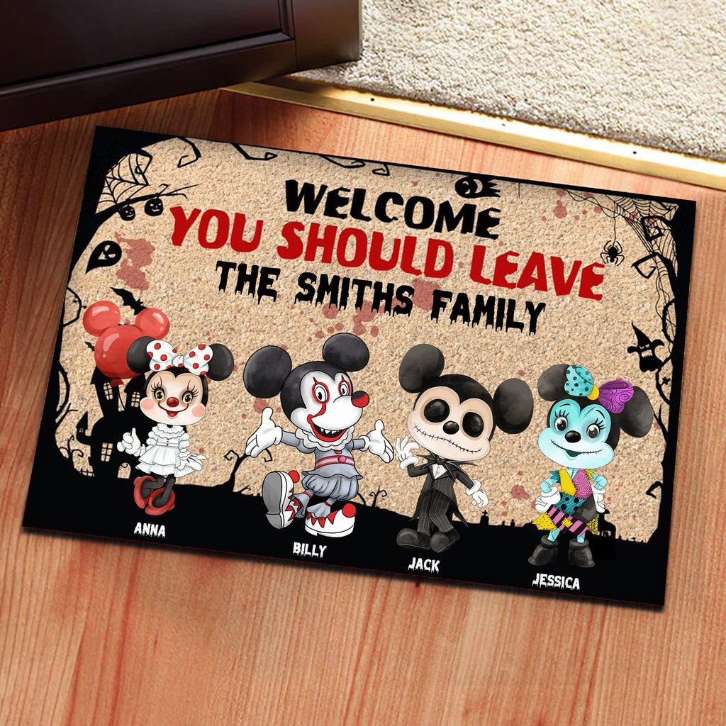 Personalized Funny Welcome Mat with Family Name | Humorous Home Decor Gift