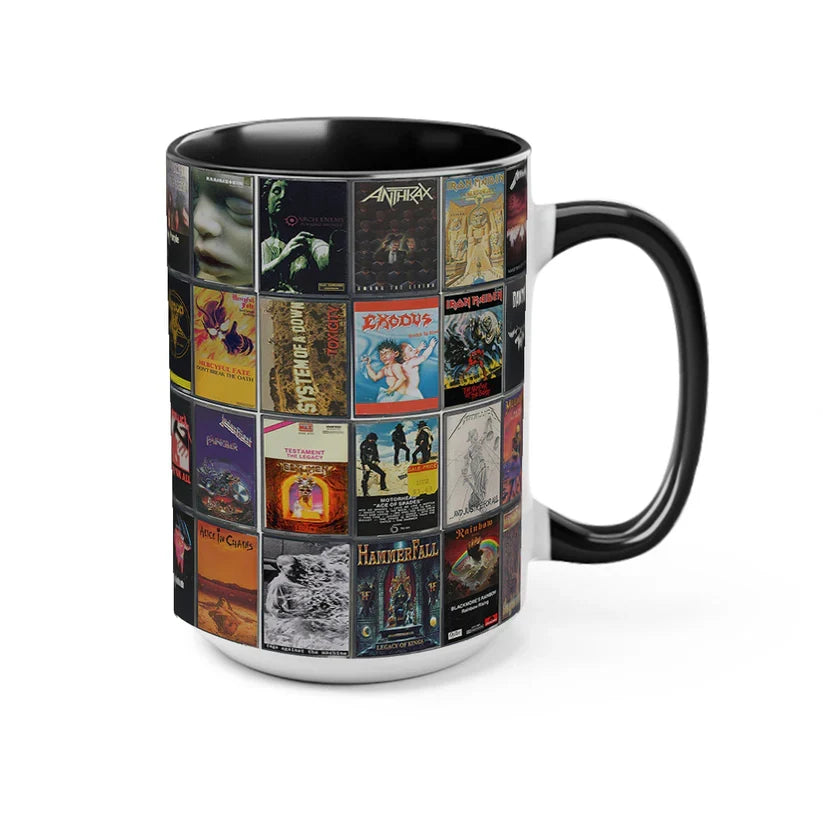 Metal Rock Album Artwork Accent Mug Gift for Music Lovers GradoCreations
