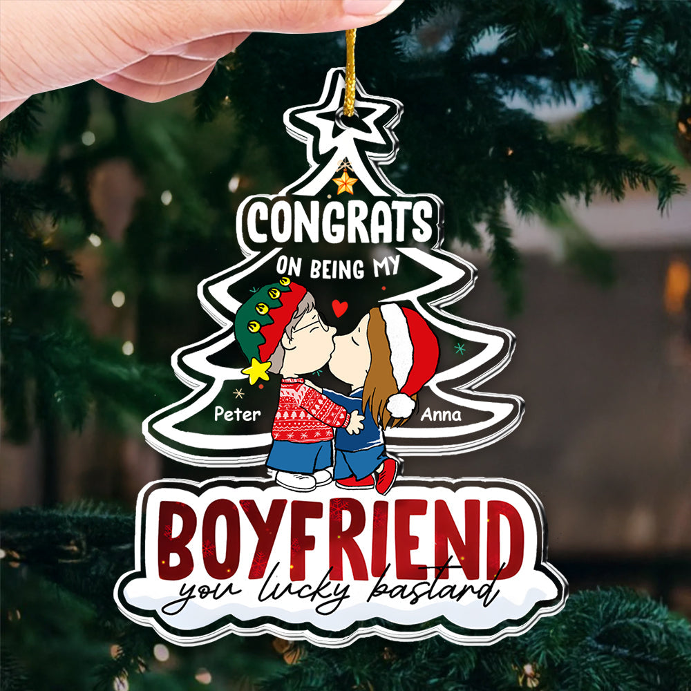 Personalized Acrylic Ornament for Boyfriend Christmas Gift