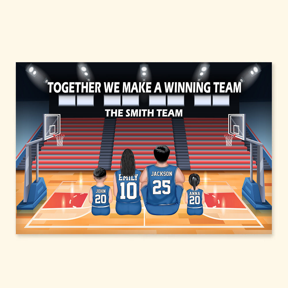 Personalized Basketball Canvas Poster Gift for Family & Fans